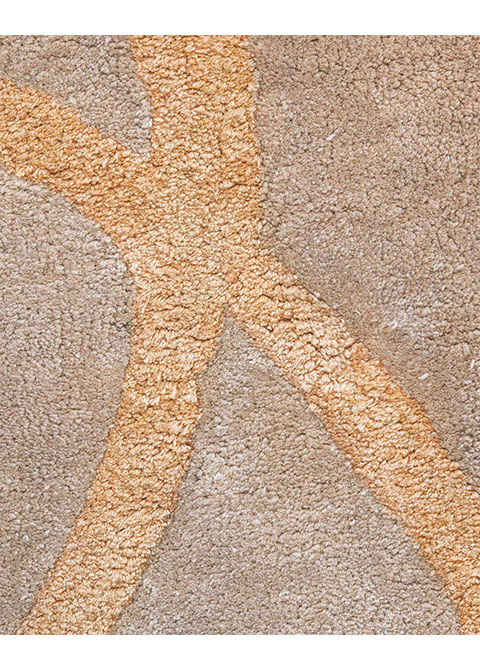 Tapete Abstracto Beige con Círculos Trazados en Oro - Vista alternativa