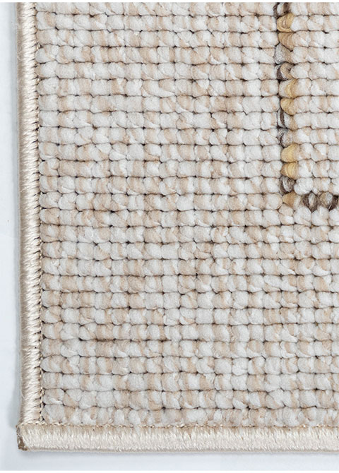 Tapete Geométrico Beige con Retícula de Marcos en Oro