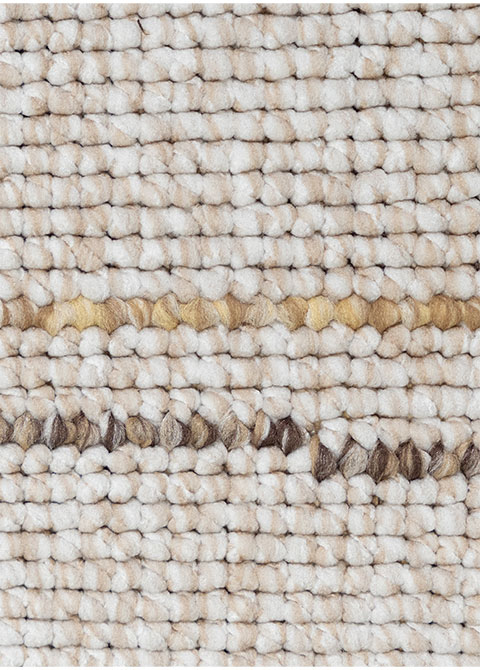 Tapete Rayado Beige con Líneas Onduladas en Oro - Vista alternativa