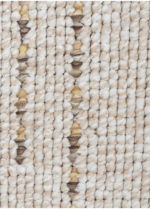 Tapete Geométrico Beige con Rombos Punteados en Oro - Vista alternativa