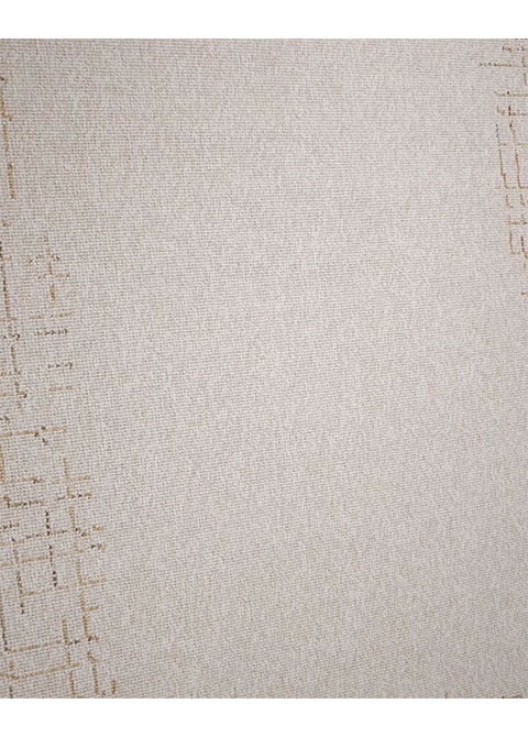 Tapete Geométrico Beige con Cenefa de Trama en Oro - Vista alternativa