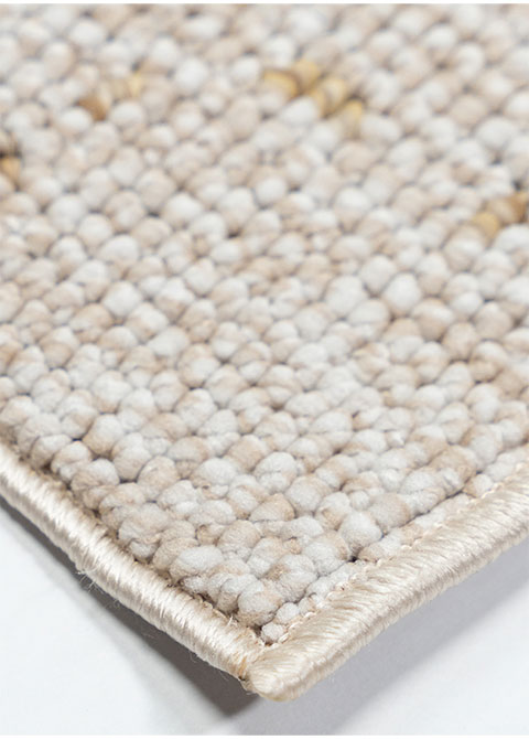Tapete Geométrico Beige con Cenefa de Trama en Oro