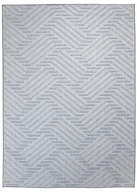 Tapete Geométrico Gris con Zigzag Quebrado en Relieve