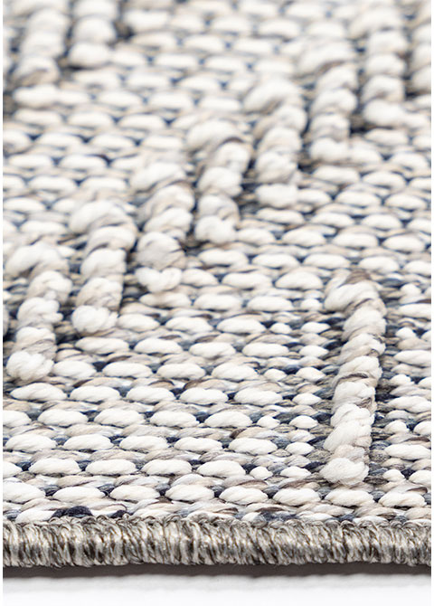 Tapete Geométrico Gris con Zigzag Quebrado en Relieve