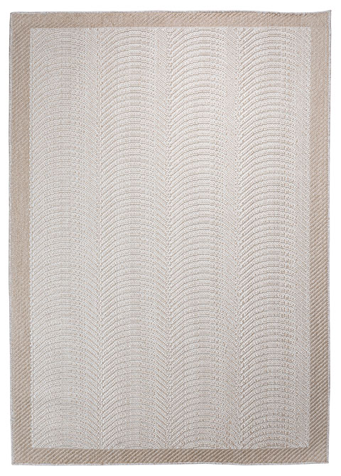 Tapete Texturizado Beige con Espigas y Marco Tostado