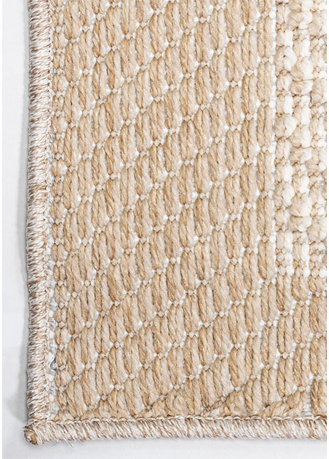 Tapete Texturizado Beige con Espigas y Marco Tostado