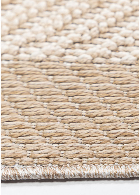 Tapete Texturizado Beige con Espigas y Marco Tostado