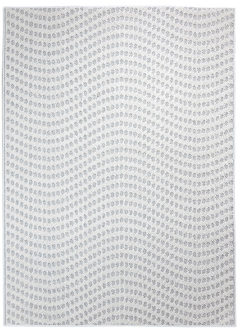 Tapete Texturizado Blanco con Ondas de Punto Gris