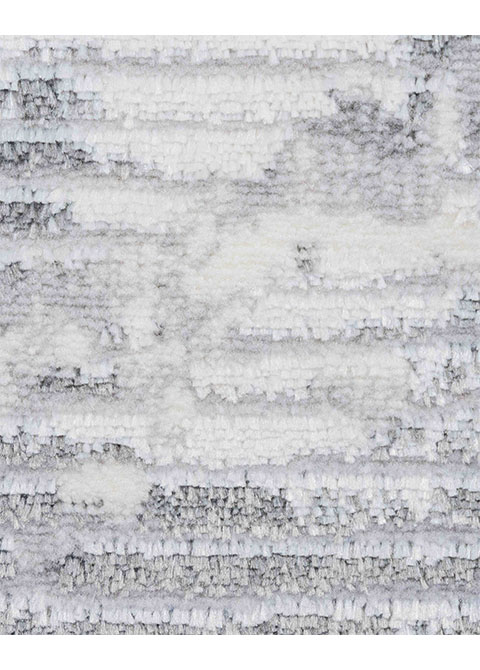 Tapete Abstracto Blanco con Rombos Rayados y Marco - Vista alternativa