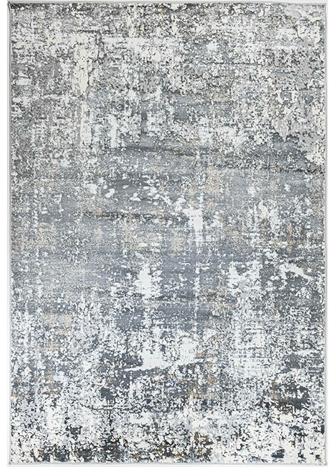 Tapete Abstracto Gris con Erosión y Motas en Oro