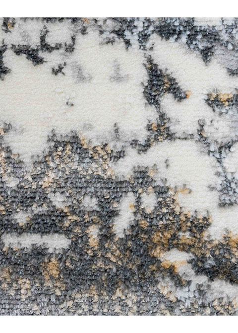 Tapete Abstracto Gris con Erosión y Motas en Oro - Vista alternativa