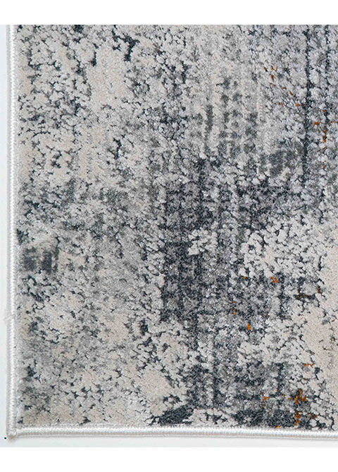Tapete Abstracto Gris con Estratos en Azul y Óxido