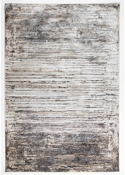 Tapete Abstracto Marfil con Rayado de Tabla Vieja
