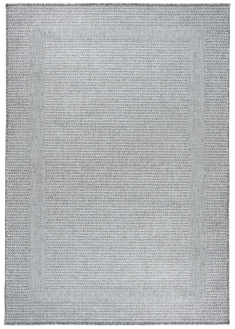 Tapete Tejido Gris con Cenefa Trenzada