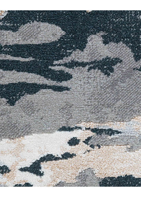 Tapete Abstracto Azul Marino con Oleaje sobre Gris - Vista alternativa