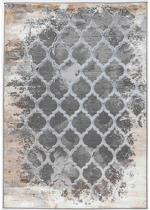 Tapete Geométrico Gris con Celosía Desgastada