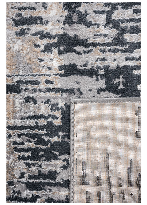 Tapete Abstracto Beige con Trama Punteada en Carbón - Vista alternativa