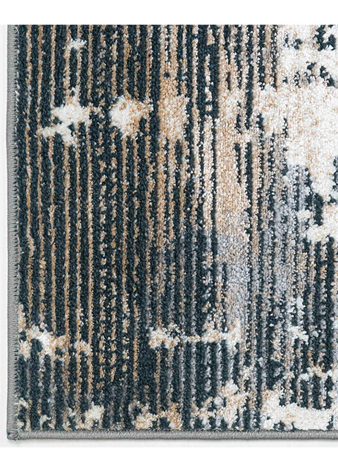 Tapete Abstracto Gris con Rayado y Placas en Marfil