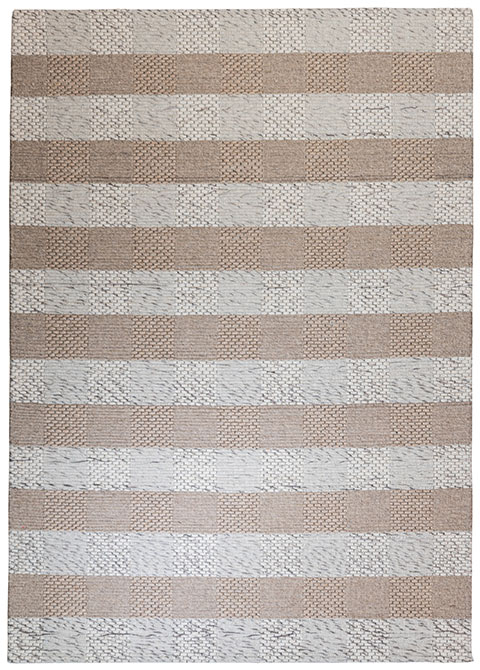 Tapete Geométrico Beige con Damero de Texturas