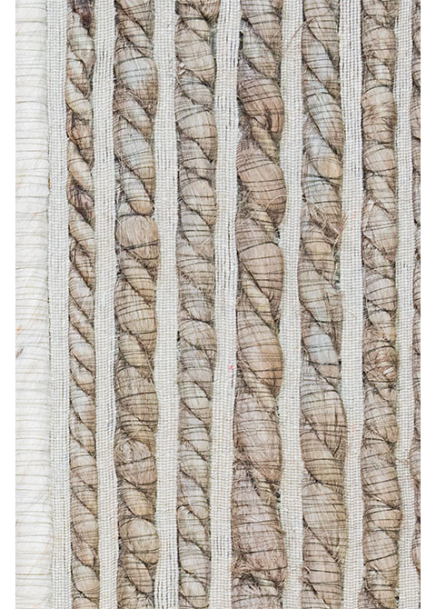 Tapete Rayado Beige con Franjas de Yute y Gris - Vista alternativa