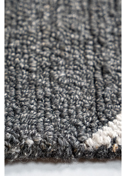 Tapete Abstracto Gris con Bandas Diagonales en Marfil