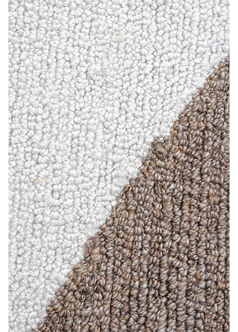 Tapete Abstracto Blanco con Formas Curvas en Topo y Arena - Vista alternativa