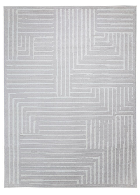 Tapete Geométrico Gris Claro con Haces de Líneas en Relieve