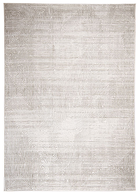 Tapete Abstracto Beige con Curvas de Nivel