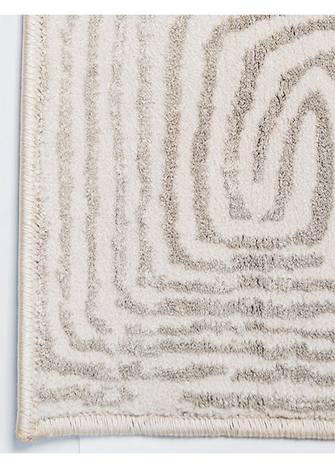 Tapete Abstracto Beige con Curvas de Nivel