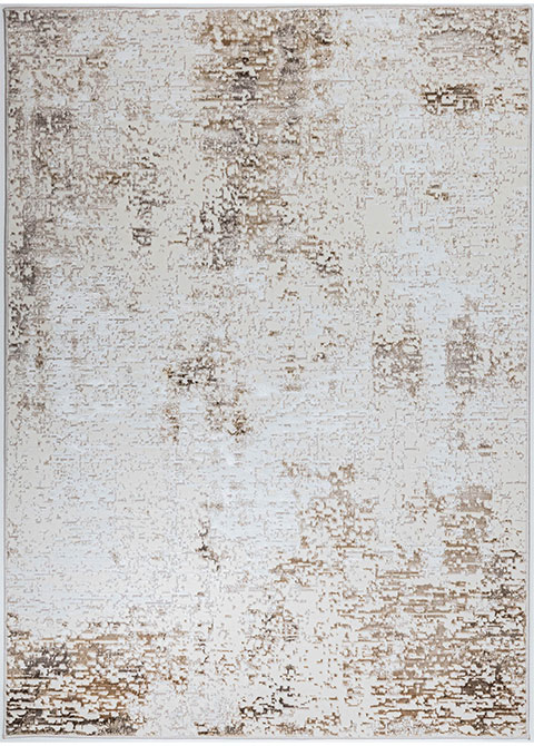 Tapete Abstracto Marfil con Corrosión en Cobre