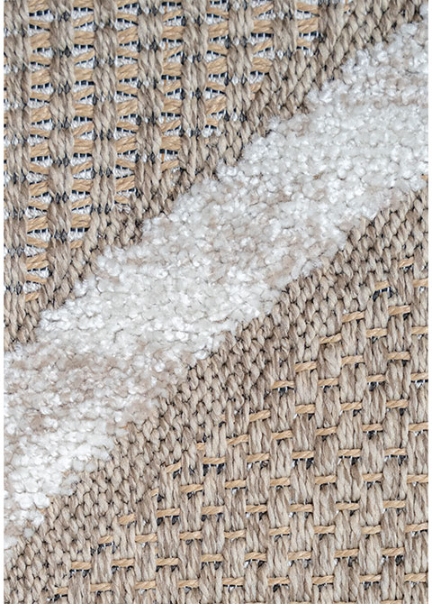 Tapete Abstracto Beige con Círculos Concéntricos en Relieve