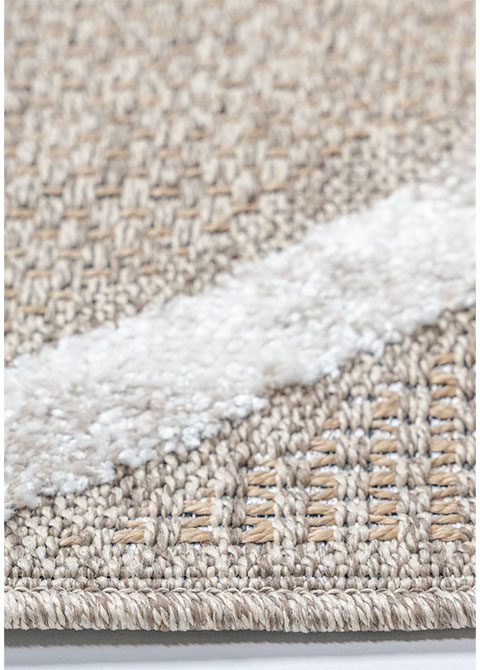 Tapete Abstracto Beige con Círculos Concéntricos en Relieve