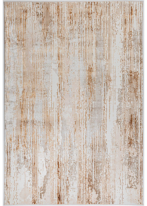 Tapete Abstracto Marfil con Lluvia de Cobre