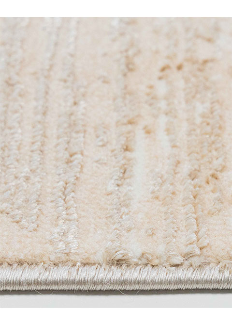 Tapete Abstracto Marfil con Vetas de Mármol y Marco Dorado