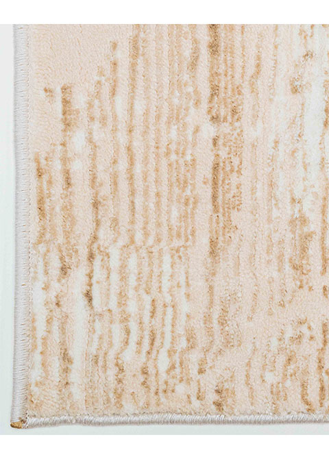 Tapete Abstracto Marfil con Vetas de Mármol y Marco Dorado