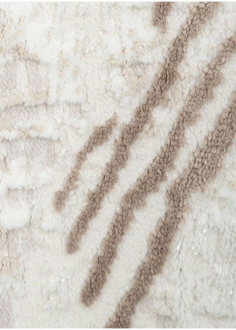 Tapete Abstracto Beige con Anillos de Tronco - Vista alternativa