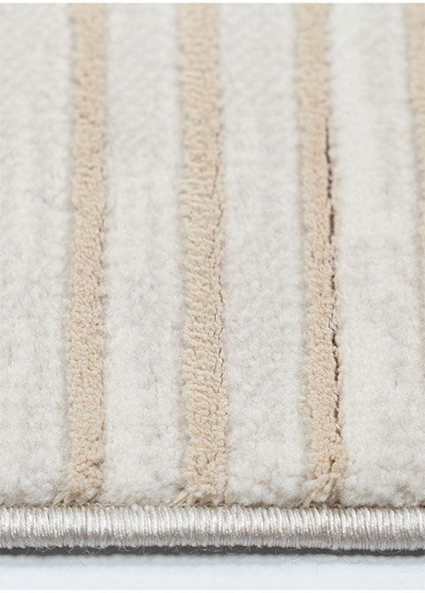Tapete Geométrico Blanco con Arcos y Curvas en Relieve