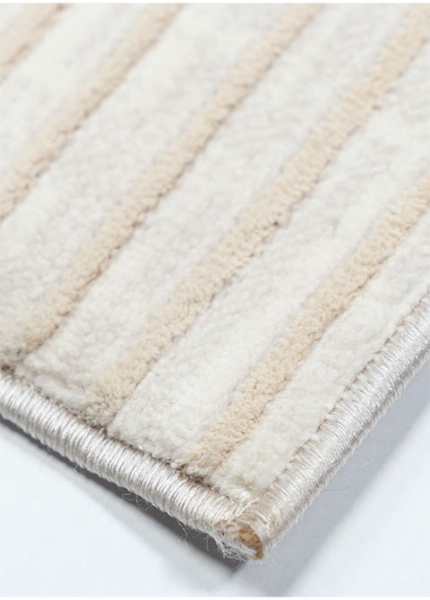 Tapete Geométrico Blanco con Arcos y Curvas en Relieve