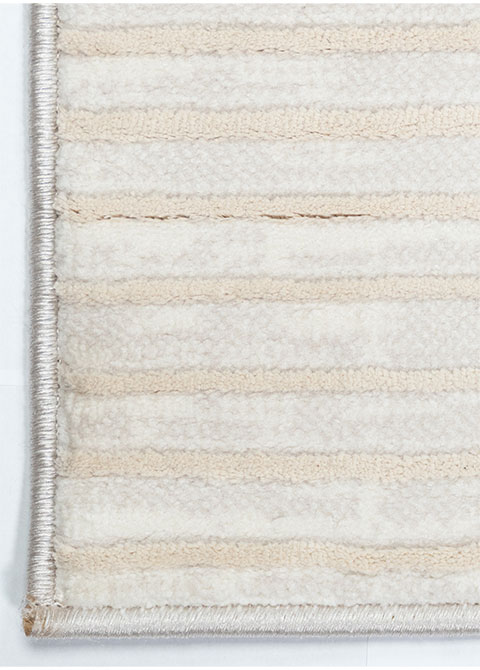 Tapete Geométrico Blanco con Arcos y Curvas en Relieve