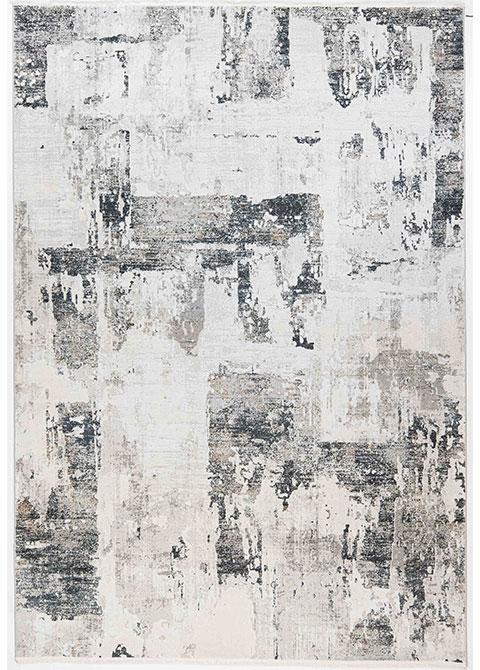 Tapete Abstracto Blanco con Bloques Corroídos en Carbón