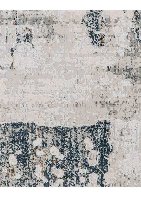 Tapete Abstracto Blanco con Bloques Corroídos en Carbón - Vista alternativa