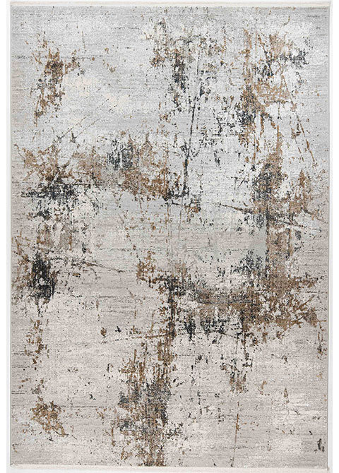 Tapete Abstracto Gris con Salpicado en Bronce