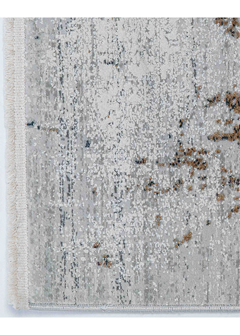 Tapete Abstracto Gris con Salpicado en Bronce