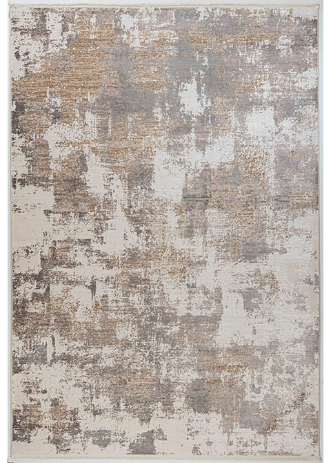 Tapete Abstracto Marfil con Trama Desgastada en Oro