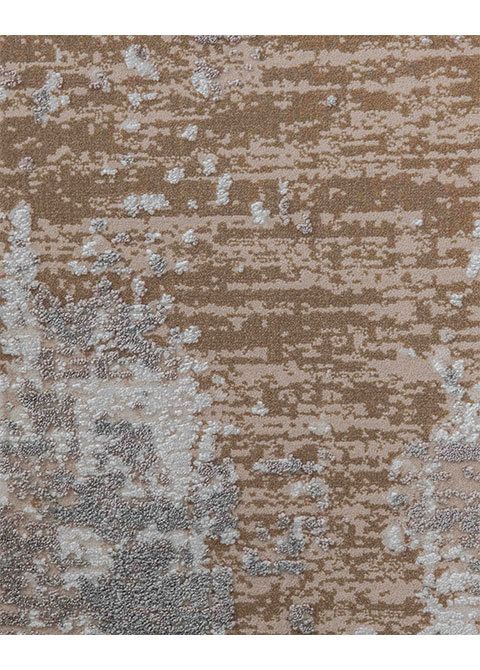 Tapete Abstracto Marfil con Trama Desgastada en Oro - Vista alternativa