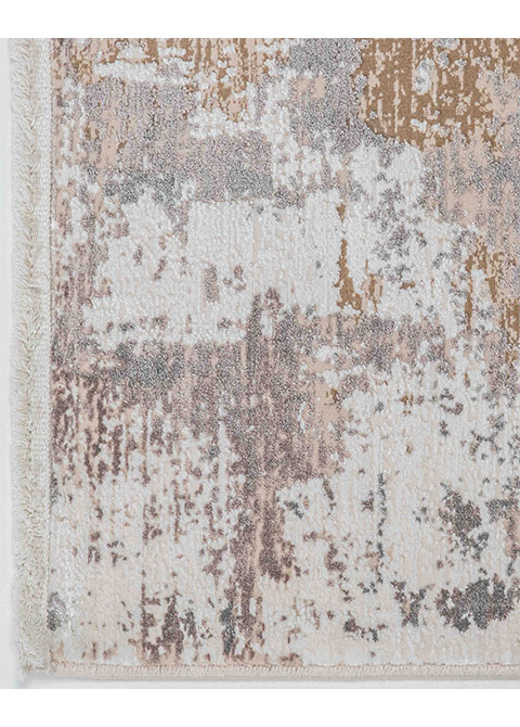Tapete Abstracto Marfil con Trama Desgastada en Oro