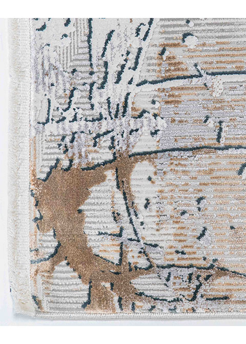 Tapete Abstracto Beige con Círculos Grabados