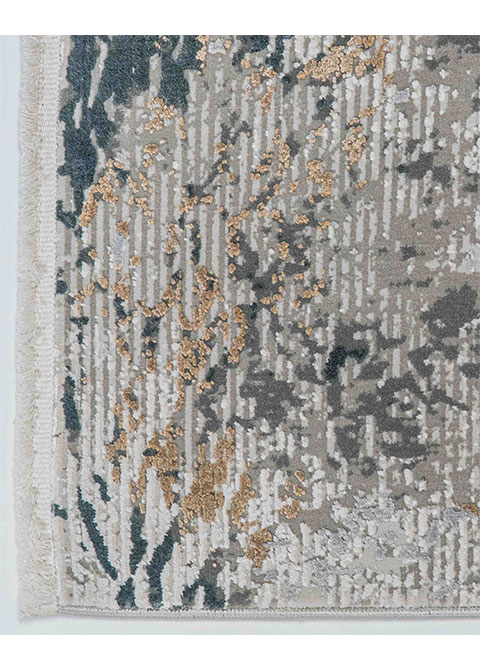 Tapete Abstracto Marfil con Círculo Roto en Carbón