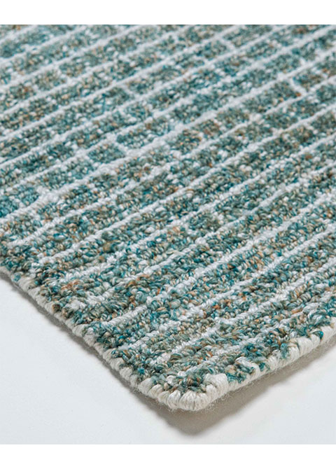 Tapete Tejido Turquesa con Retícula de Nudo