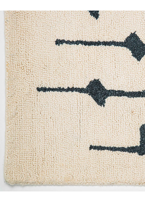 Tapete Abstracto Marfil con Cadenas en Carbón